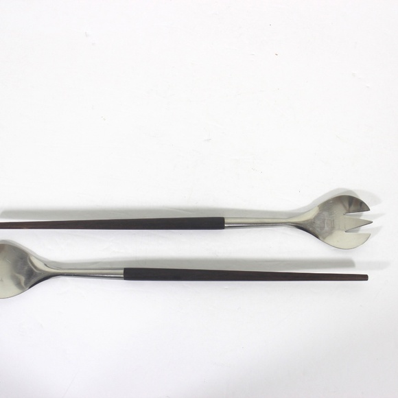 1960s Stelton Danish Modern Rosewood and Stainless Salad Servers- a Pair - Picture 7 of 9
